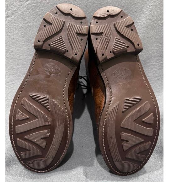 Ralph Lauren Bench Made England CapToe LaceUp Brown Boots Women 8B Heritage FLAW - Picture 11 of 15